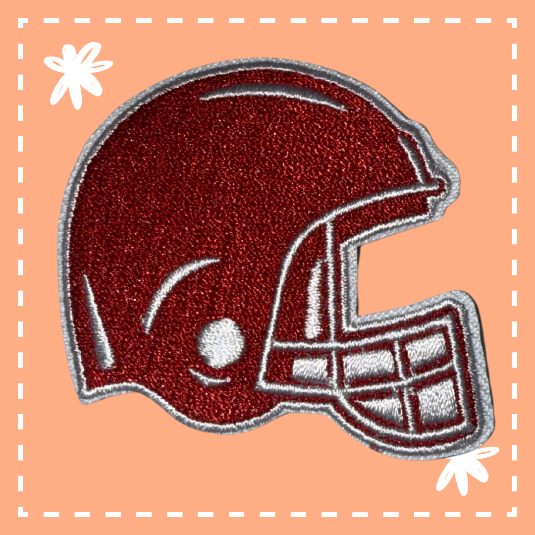 Football Helmet Patch: Burgundy