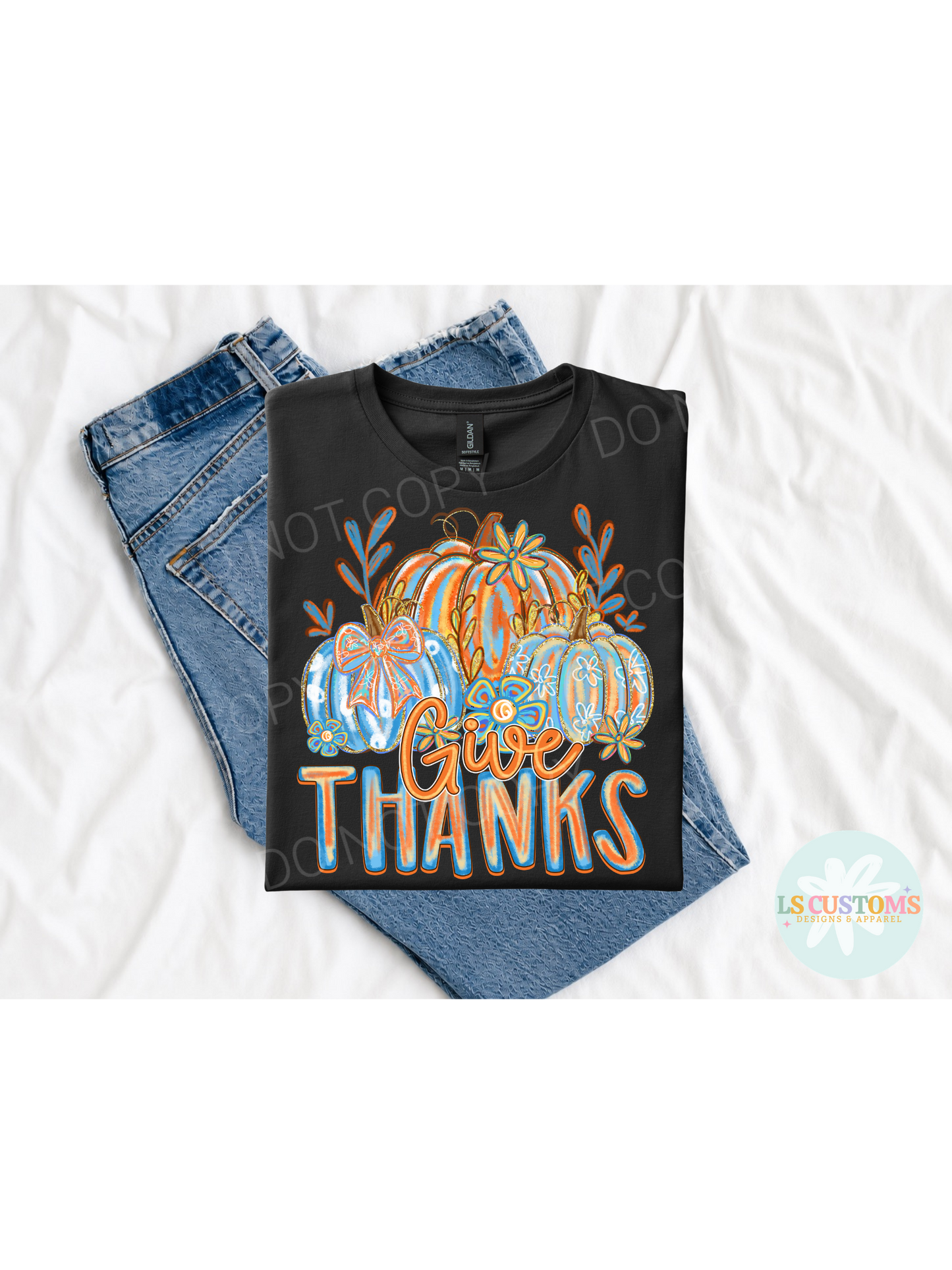 Floral Fall Pumpkin Give Thanks