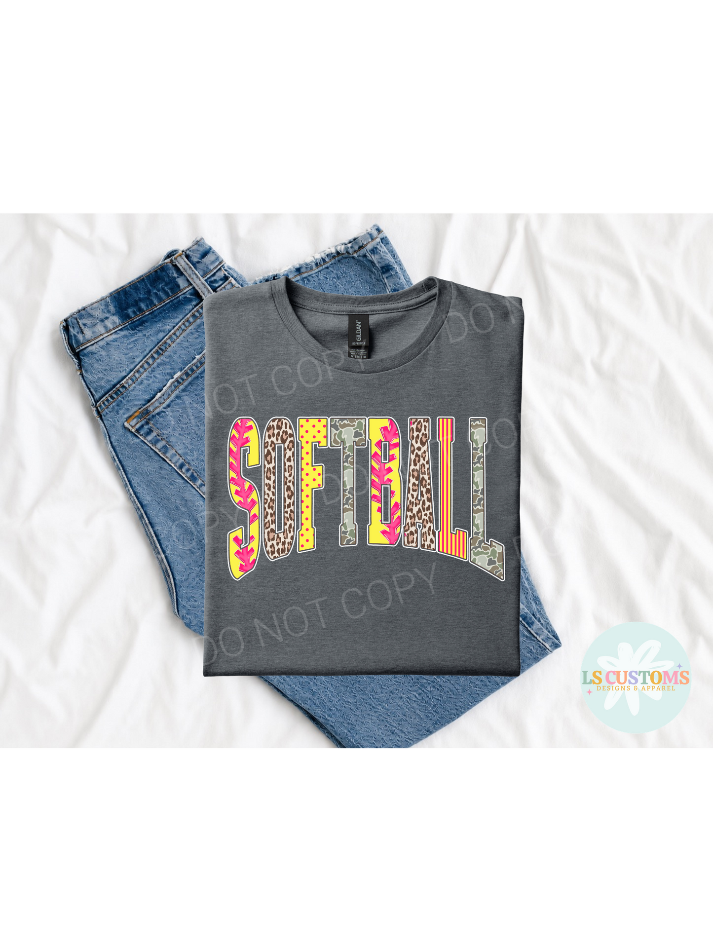 Softball Stripes Camo Dots