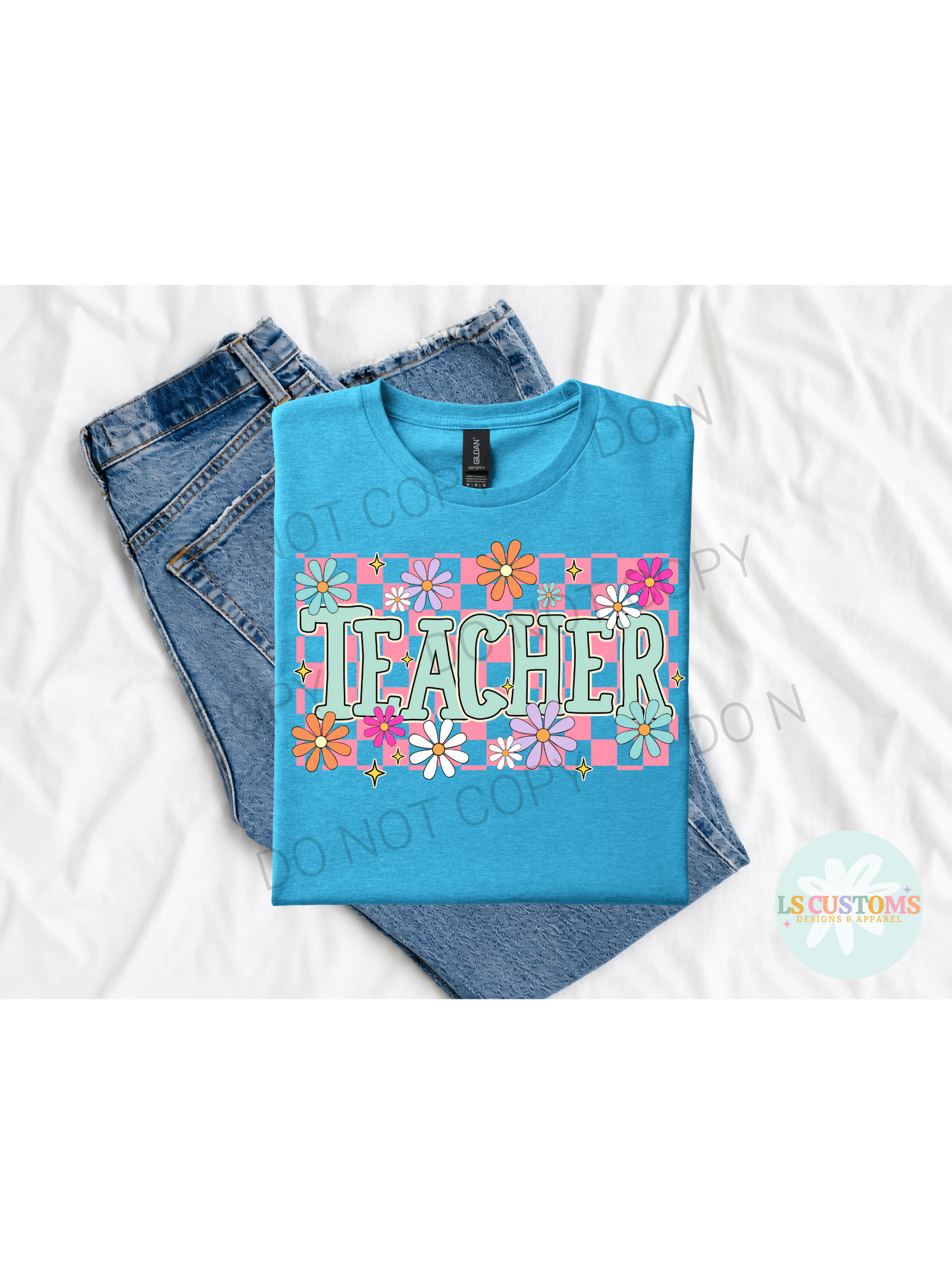 Floral Checkered Teacher
