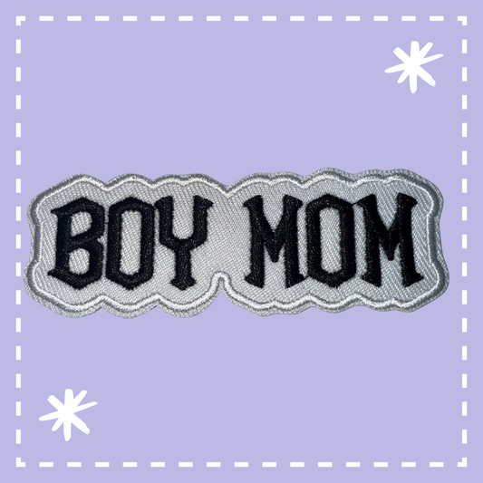 Boy Mom Patch: White