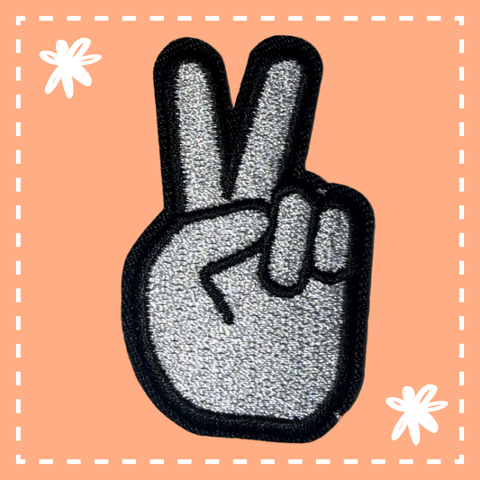 Peace Sign Patch: White