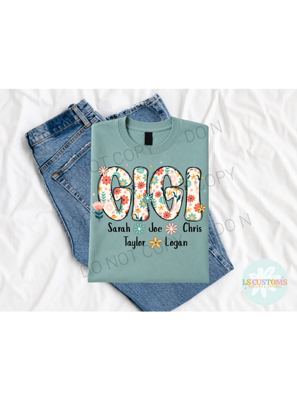 Floral Gigi with Names