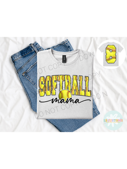 Softball Mama Custom Number 0-9