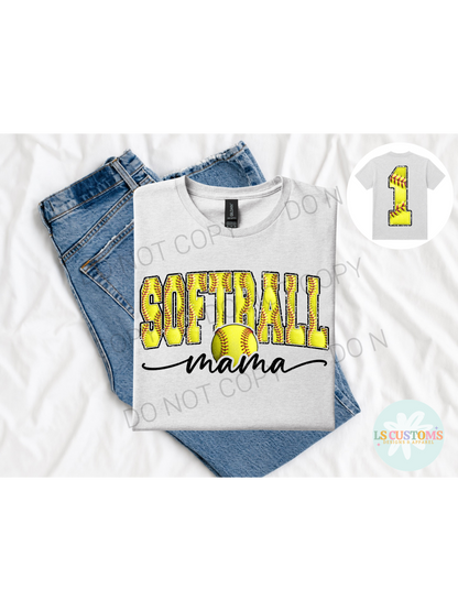 Softball Mama Custom Number 0-9