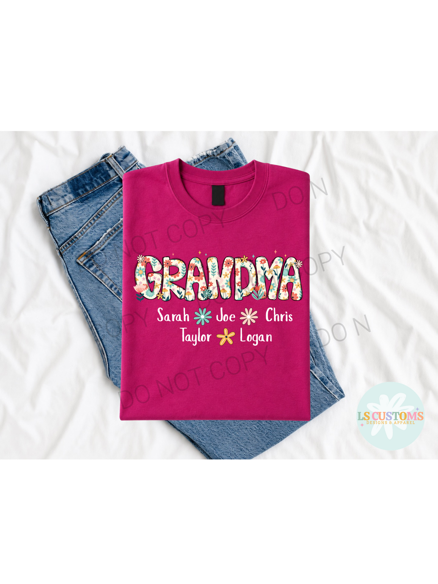 Floral Grandma with Names