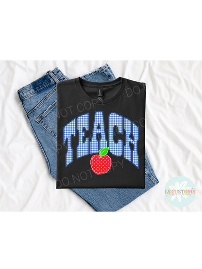 Blue Gingham Apple School Occupation: 5 Options