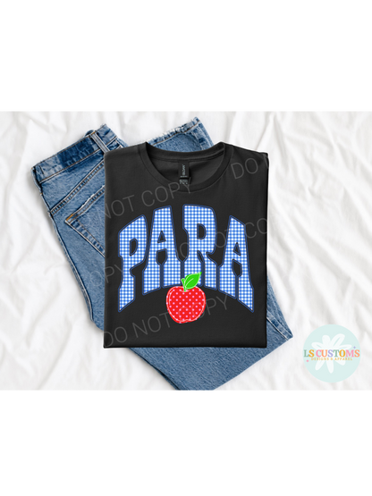 Blue Gingham Apple School Occupation: 5 Options