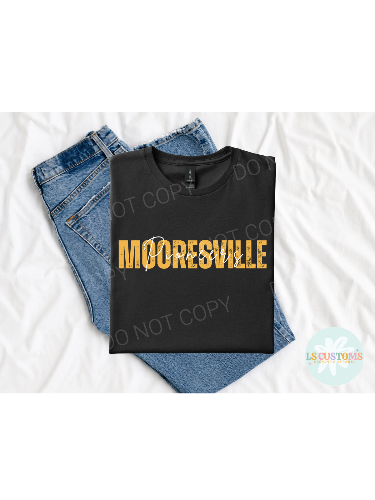 School Spirit Distressed Name: White