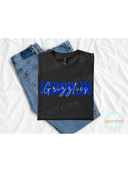 School Spirit Distressed Name: White