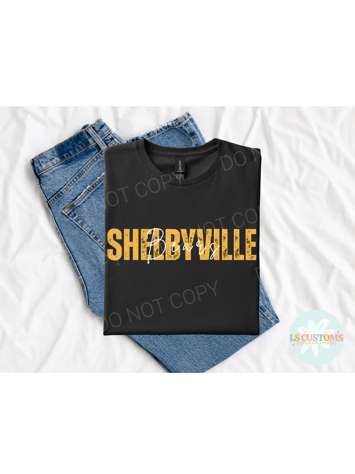 School Spirit Distressed Name: White
