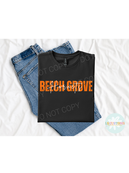 School Spirit Distressed Name: White