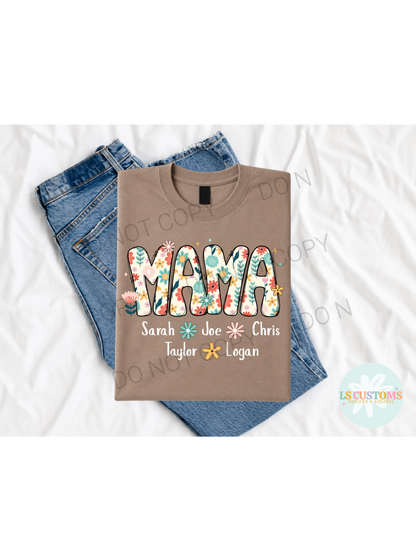 Floral Mama with Names