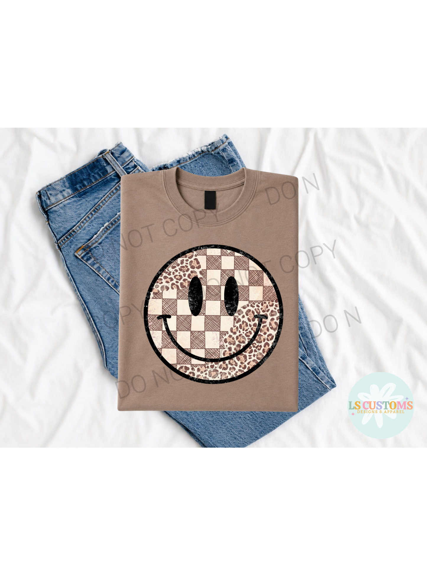 Leopard Checkered Fall Smiley Face