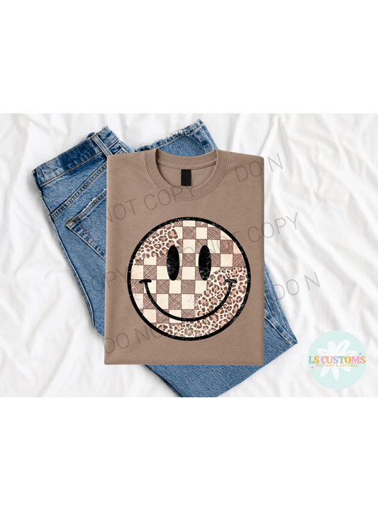 Leopard Checkered Fall Smiley Face