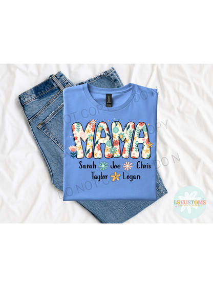 Floral Mama with Names