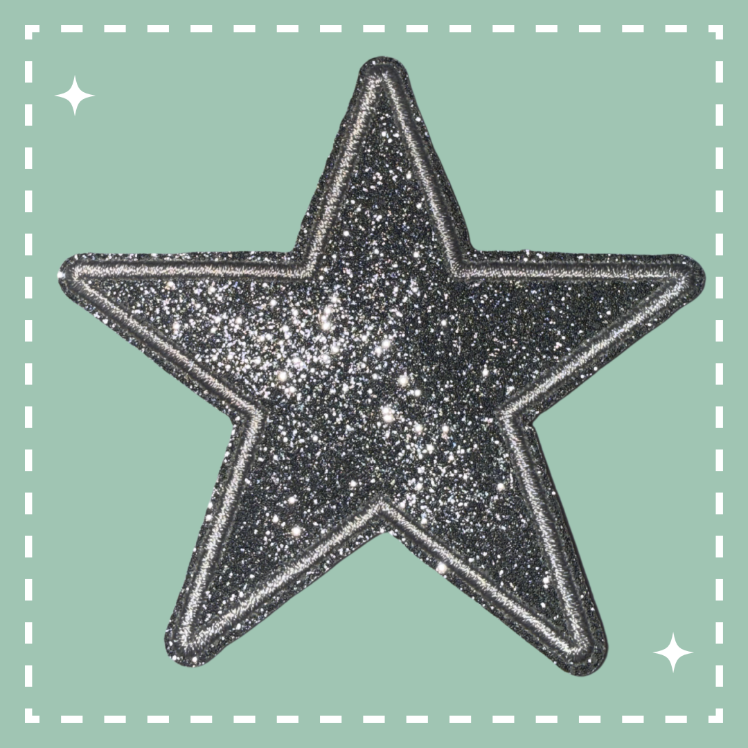 Glitter Star Patch: Silver