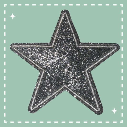 Glitter Star Patch: Silver