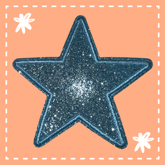 Glitter Star Patch: Teal