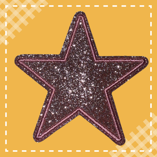 Glitter Star Patch: Light Pink