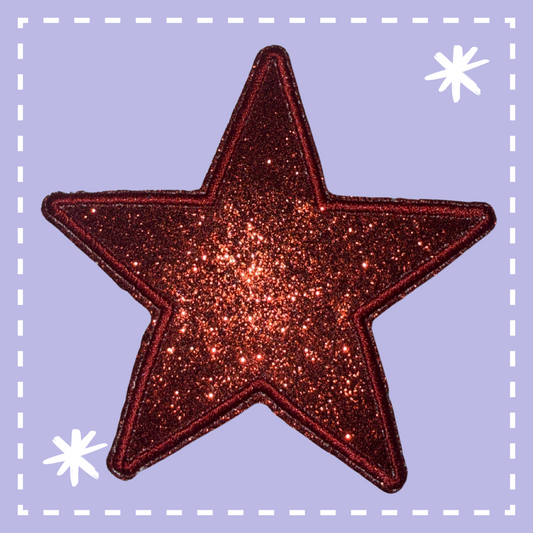 Glitter Star Patch: Red