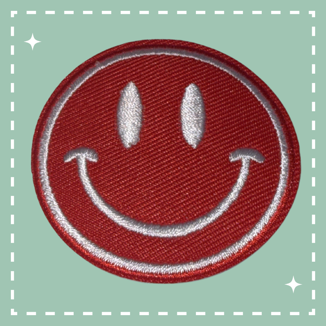 Smiley Face Patch: Red