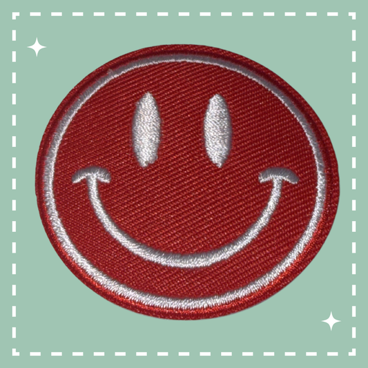 Smiley Face Patch: Red