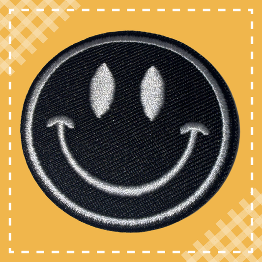 Smiley Face Patch: Black