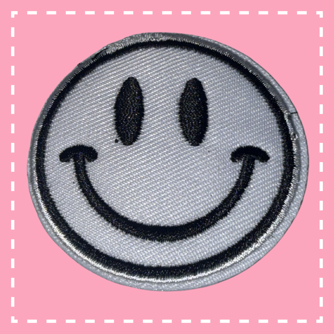 Smiley Face Patch: White/Black
