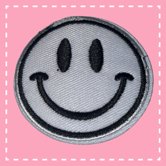 Smiley Face Patch: White/Black