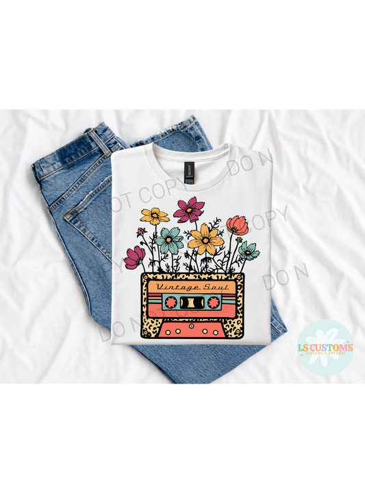 Vintage Floral Cassette Tape