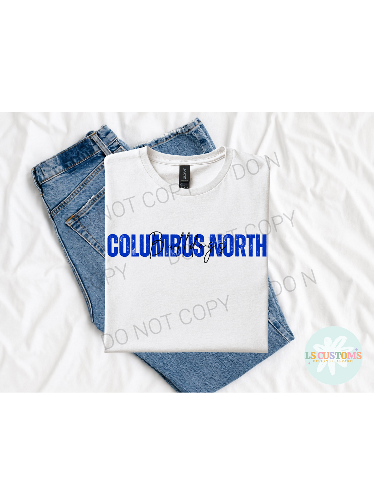 School Spirit Distressed Name: Black