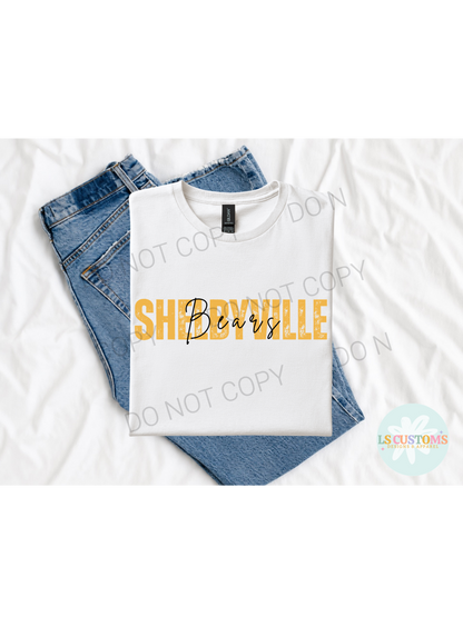 School Spirit Distressed Name: Black