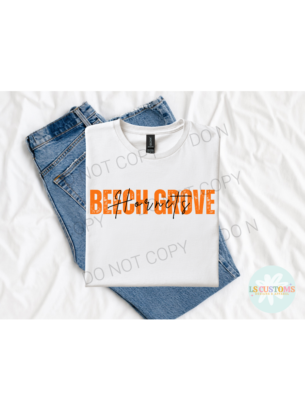 School Spirit Distressed Name: Black