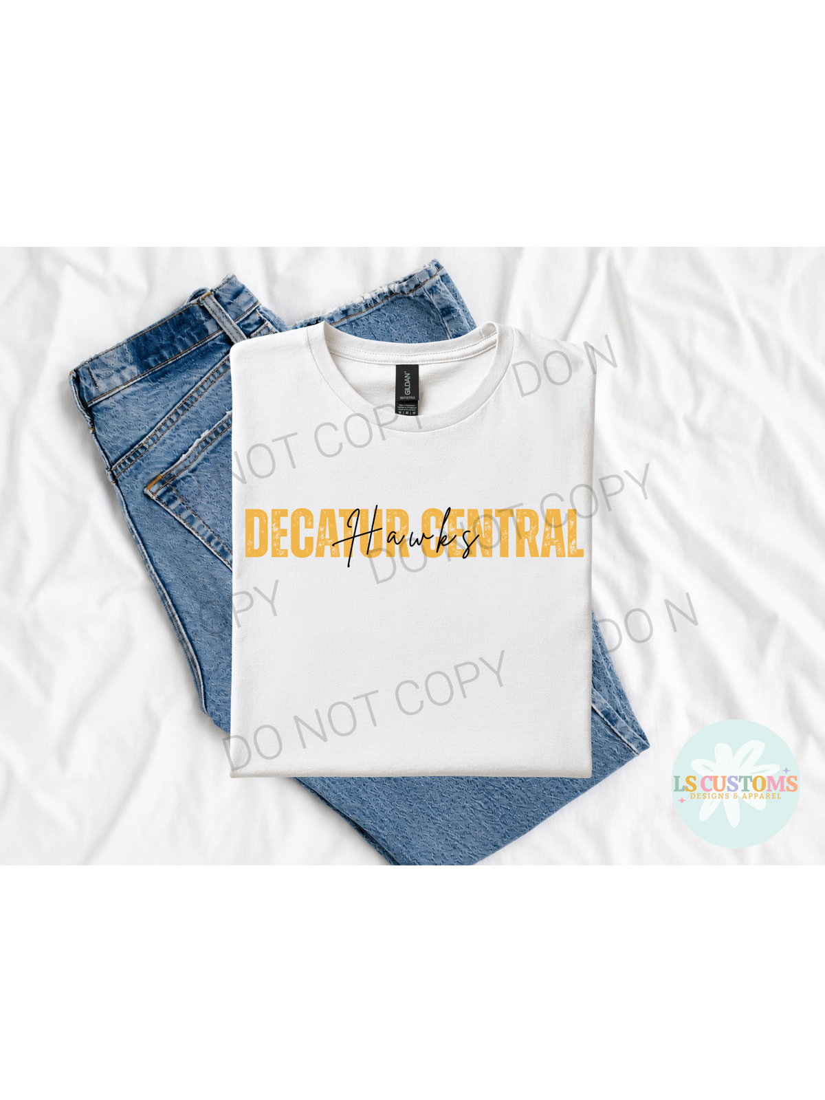 School Spirit Distressed Name: Black