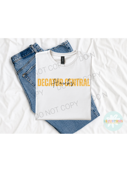 School Spirit Distressed Name: Black